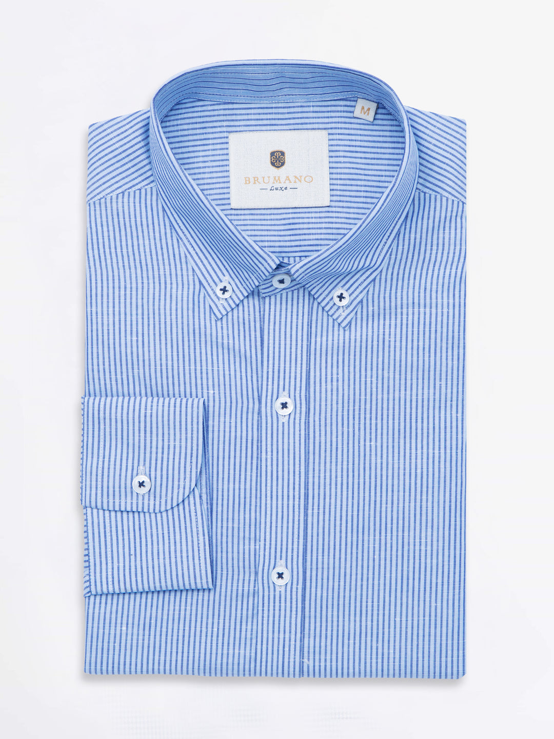 Blue Linen Pin Striped Shirt