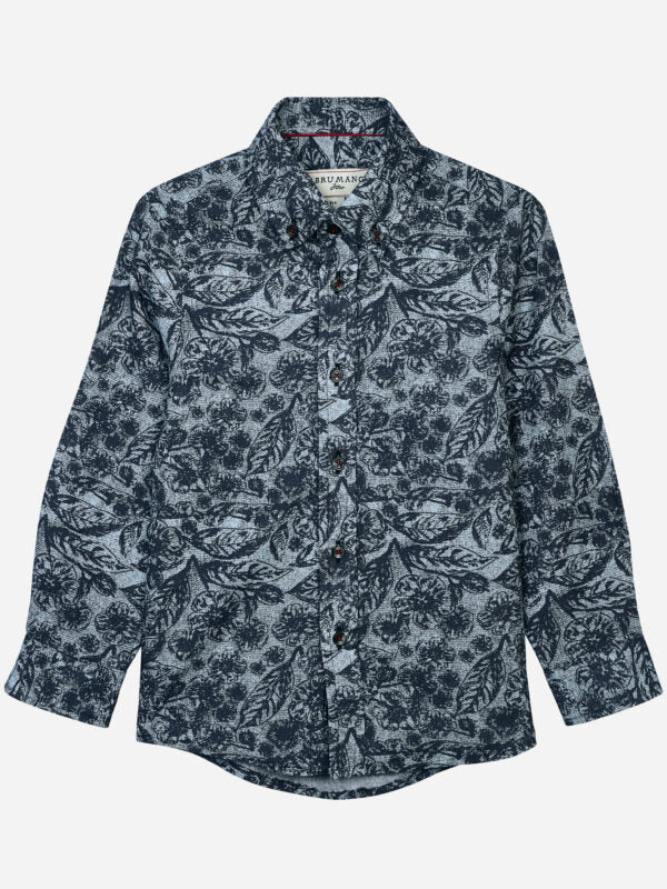 Anchor Grey Floral Printed Casual Shirt