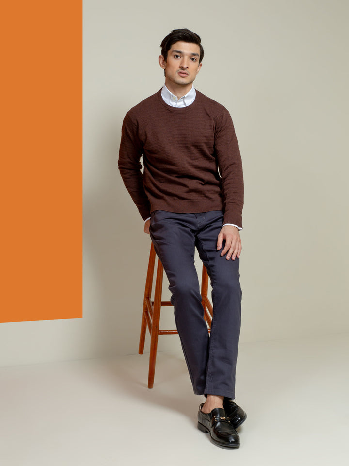 Auburn Striped Crew Neck Jumper Brumano Pakistan