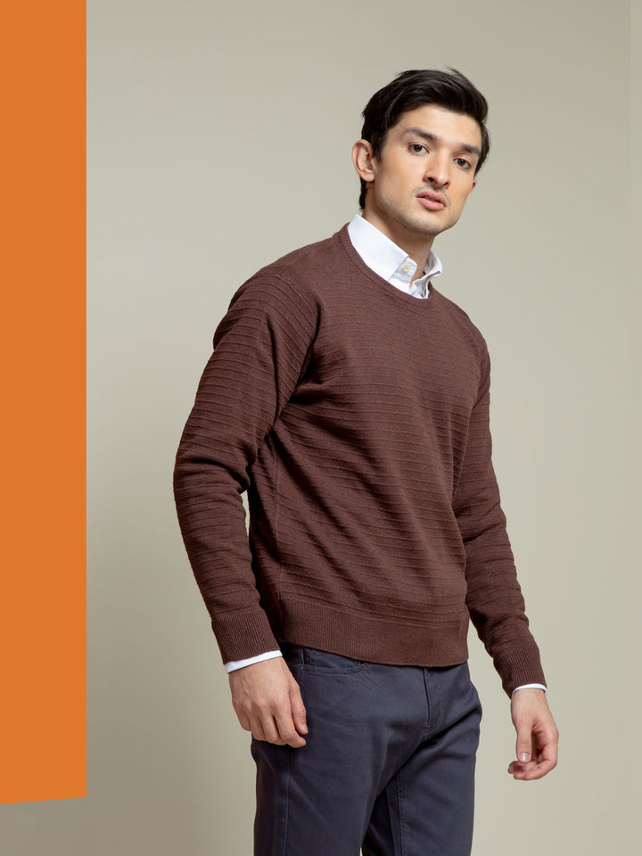 Auburn Striped Crew Neck Jumper Brumano Pakistan