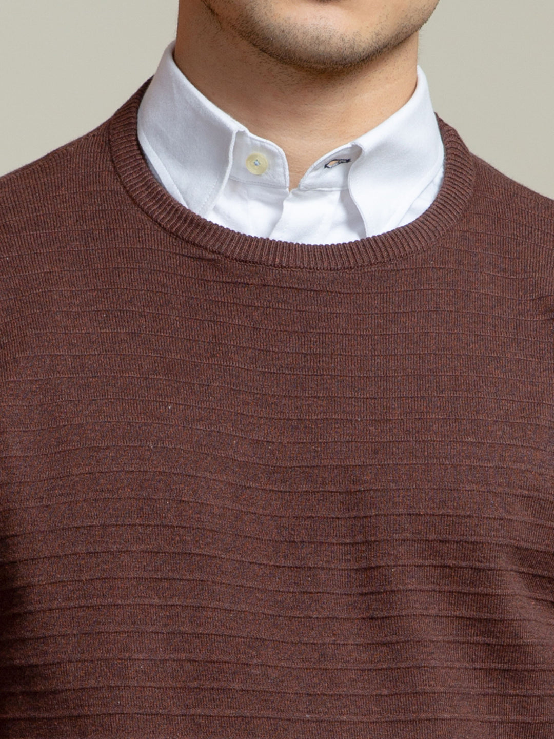 Auburn Striped Crew Neck Jumper Brumano Pakistan