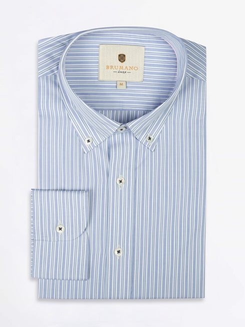 Blue Formal Striped Shirt