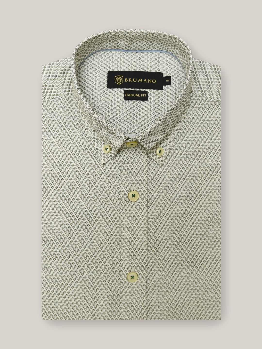 Olive Floral Printed Shirt Brumano Pakistan
