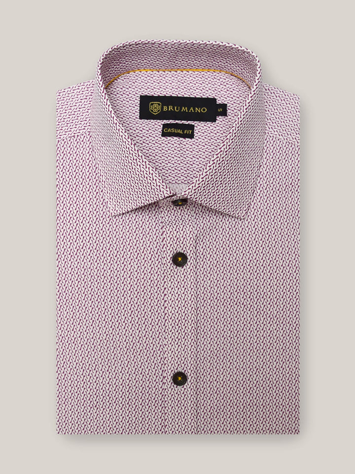 Maroon & White Printed Shirt Brumano pakistan