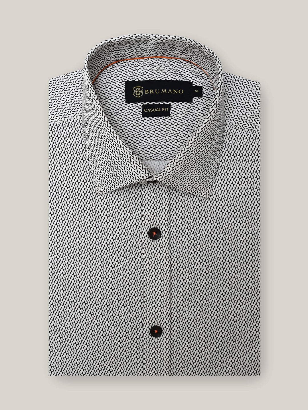 White & Black Printed Shirt Brumano Pakistan