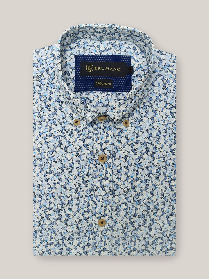 Blue Abstract Printed Shirt Brumano Pakistan