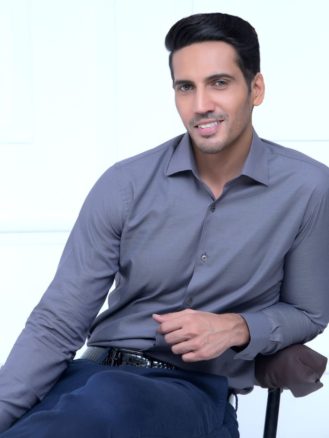 Classic Grey Structured Shirt