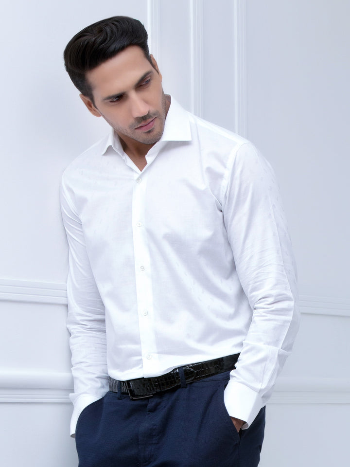 White Paisley Pattern Shirt Brumano Pakistan