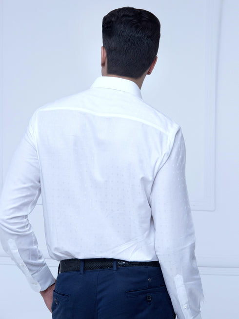 White Polka Dot Formal Shirt