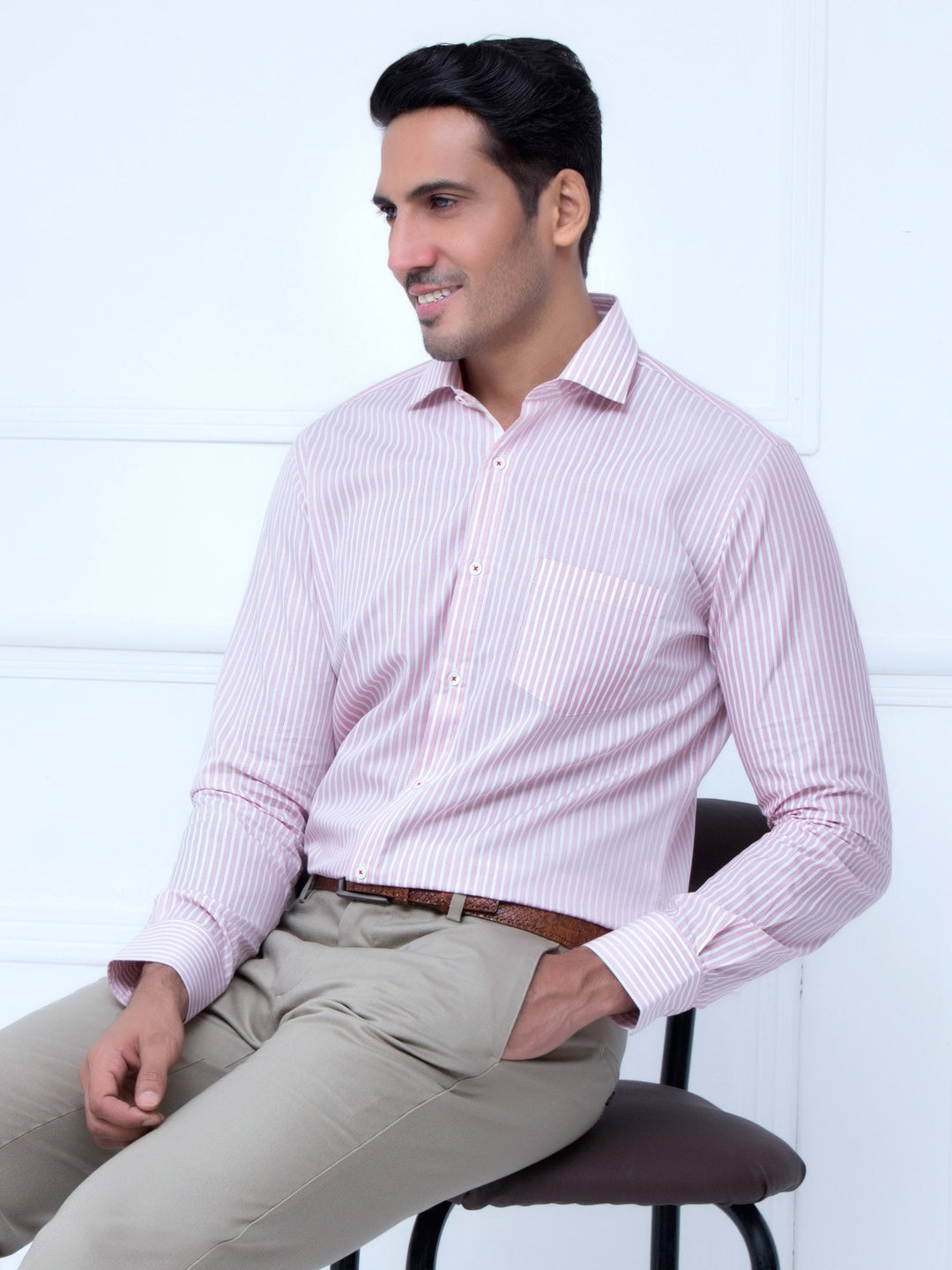 Red Striped Shirt With Detailing Brumano Pakistan