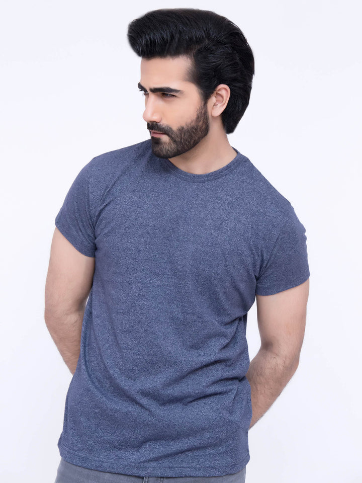 Blue Marl Round Neck T-Shirt