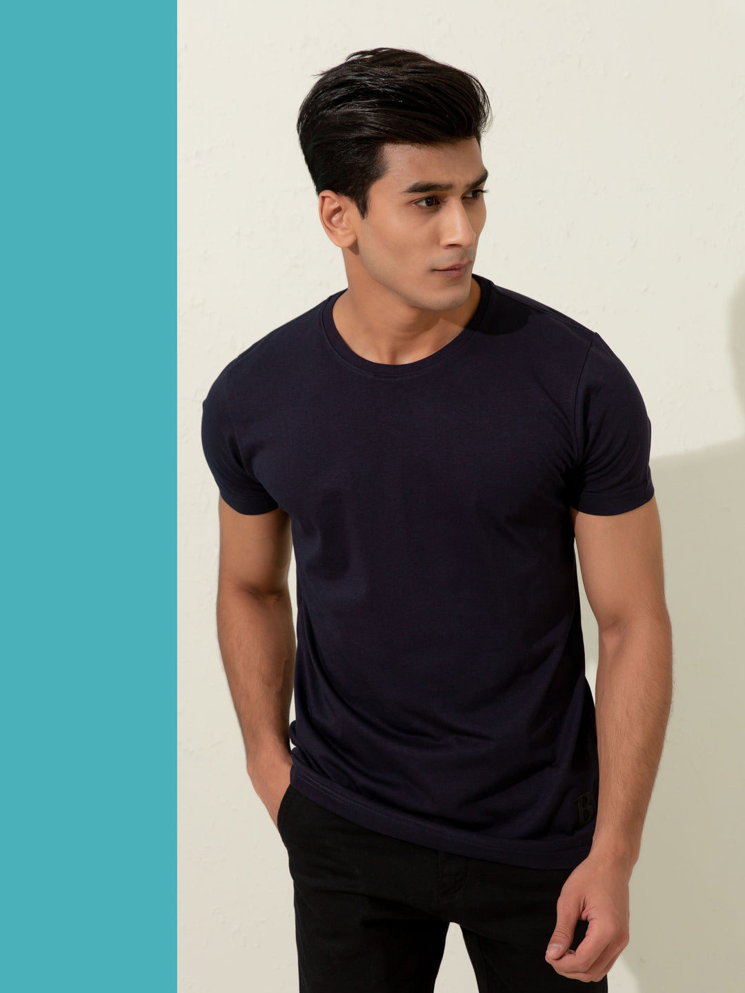 Basic Navy Blue Crew Neck T-Shirt Brumano Pakistan