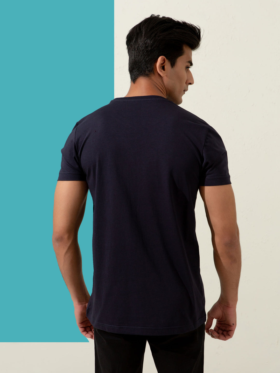 Basic Navy Blue Crew Neck T-Shirt Brumano Pakistan