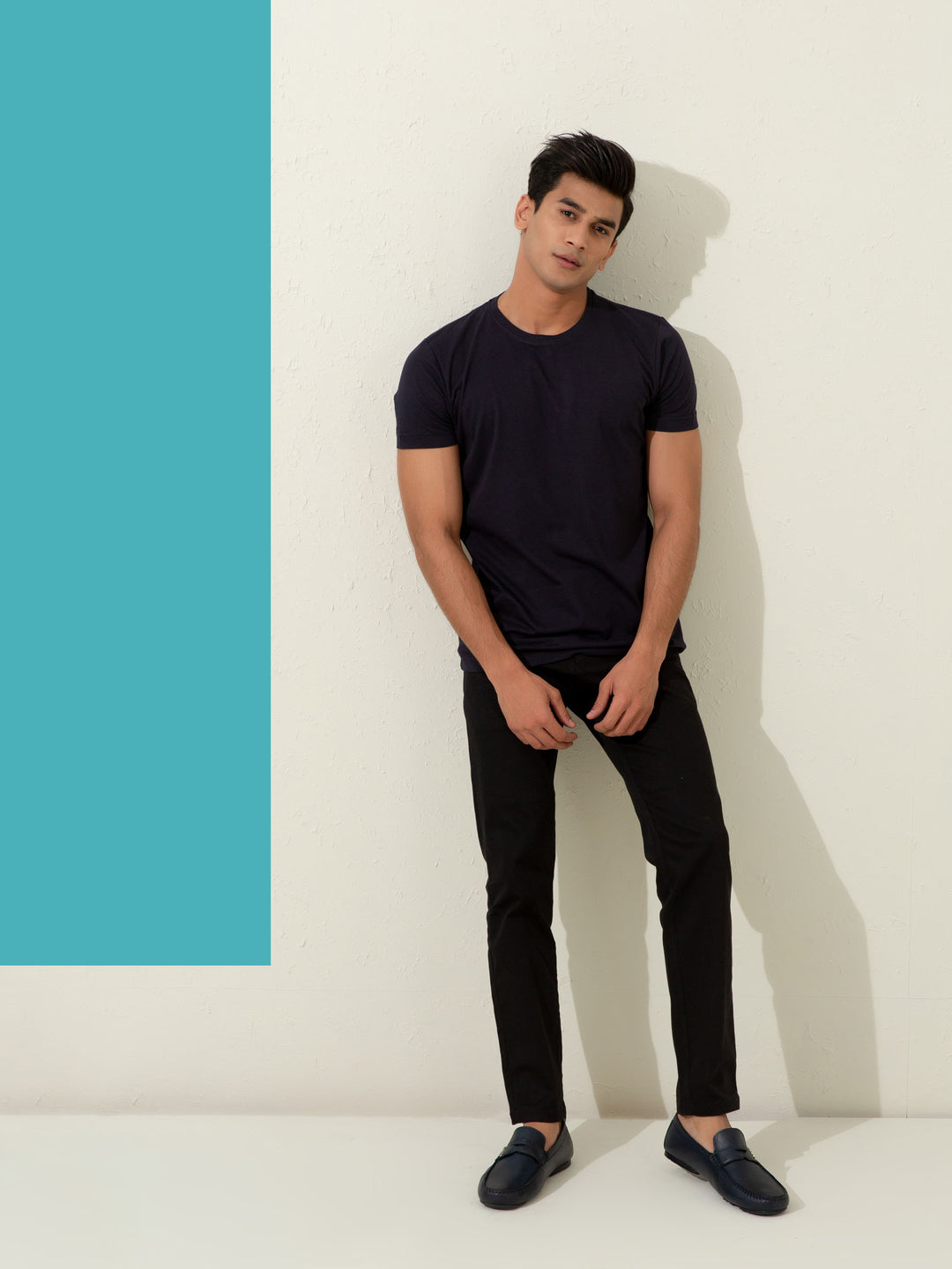 Basic Navy Blue Crew Neck T-Shirt Brumano Pakistan
