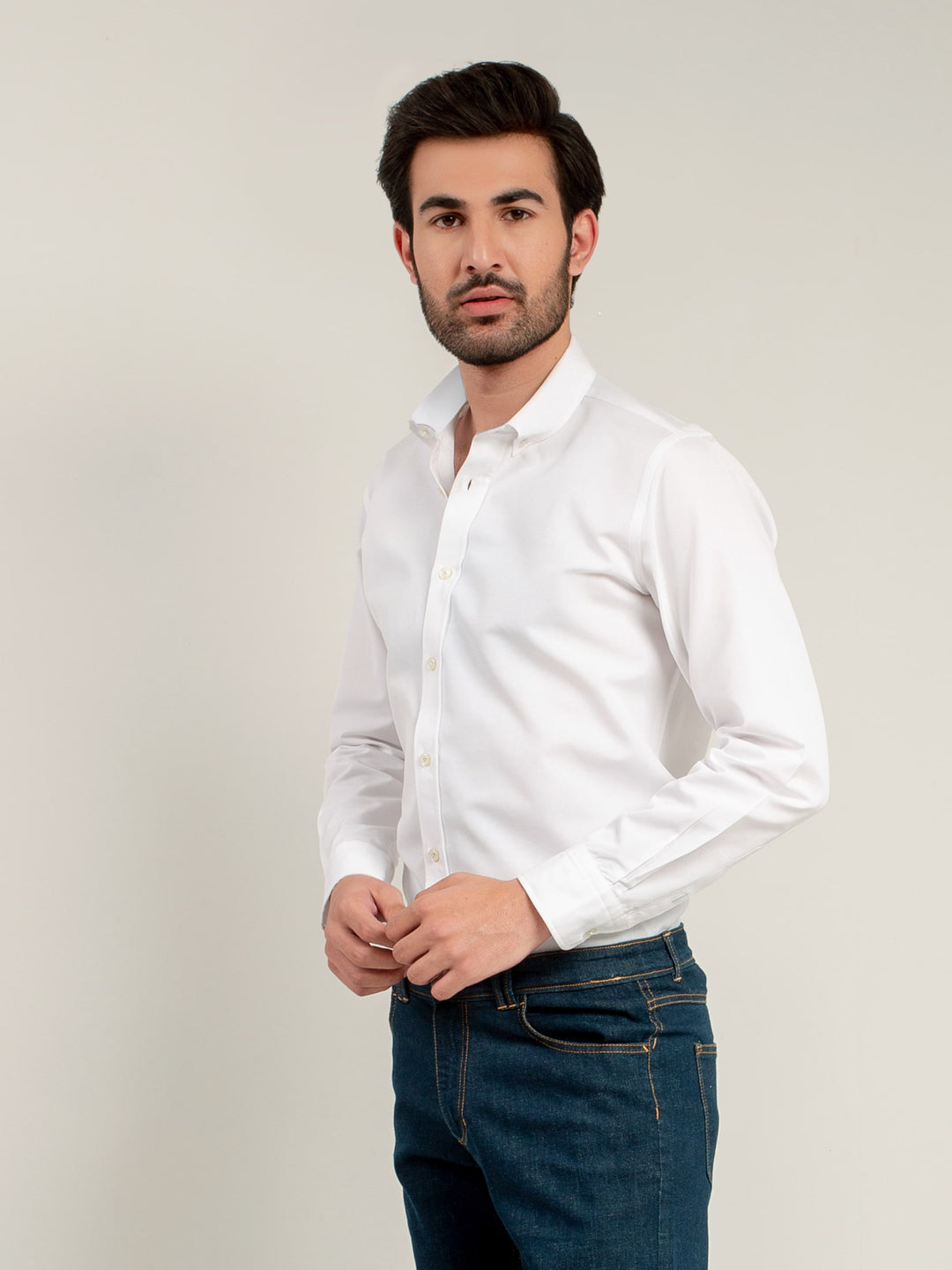 Basic White Button Down Shirt Brumano Pakistan