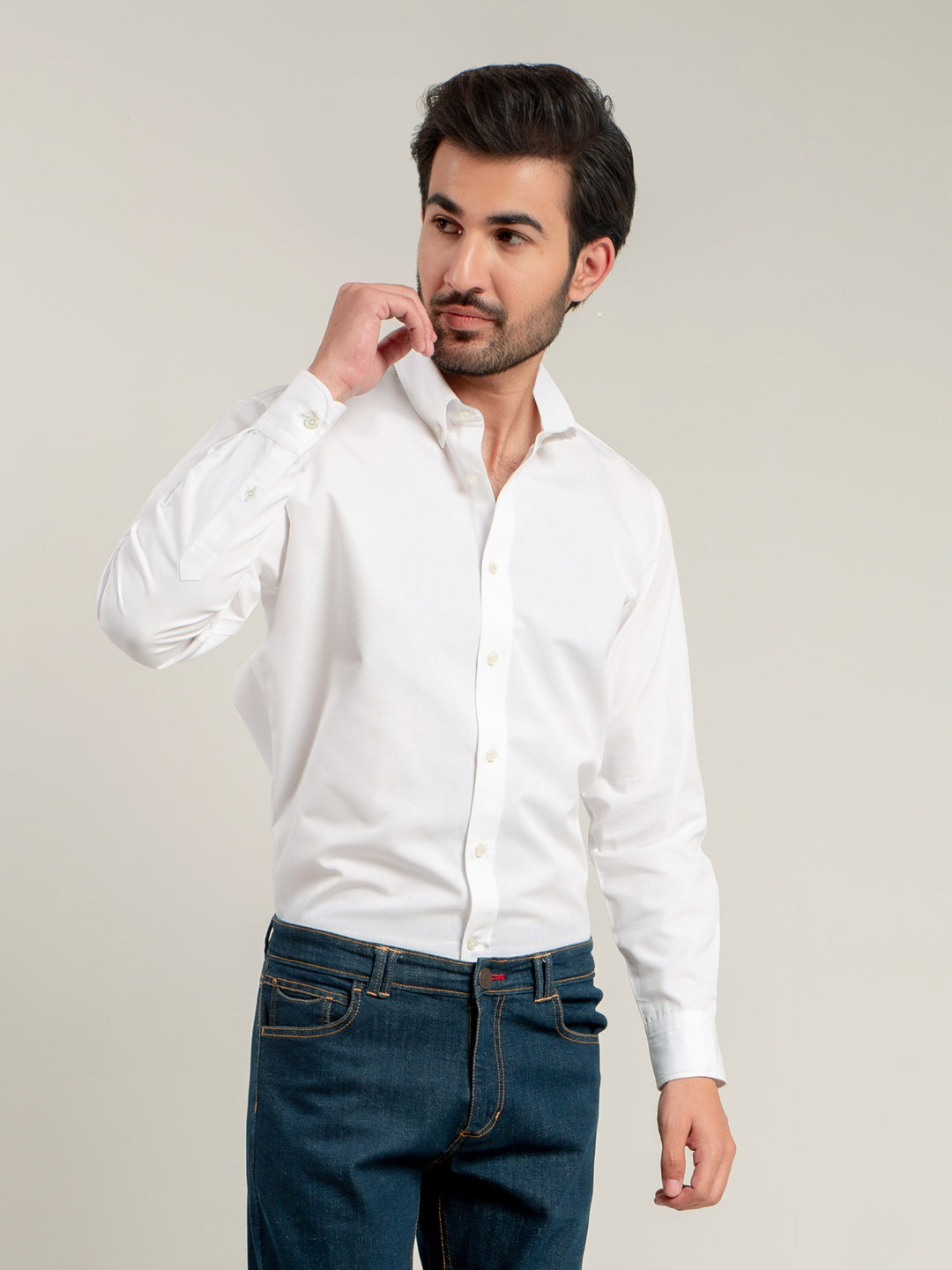 Basic White Button Down Shirt Brumano Pakistan