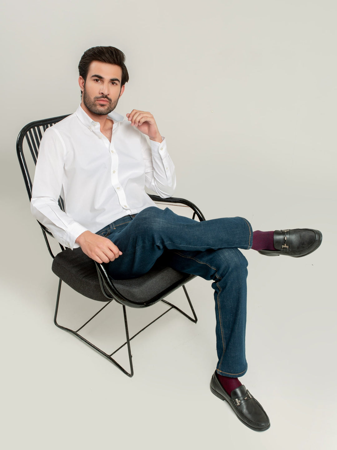Basic White Button Down Shirt Brumano Pakistan