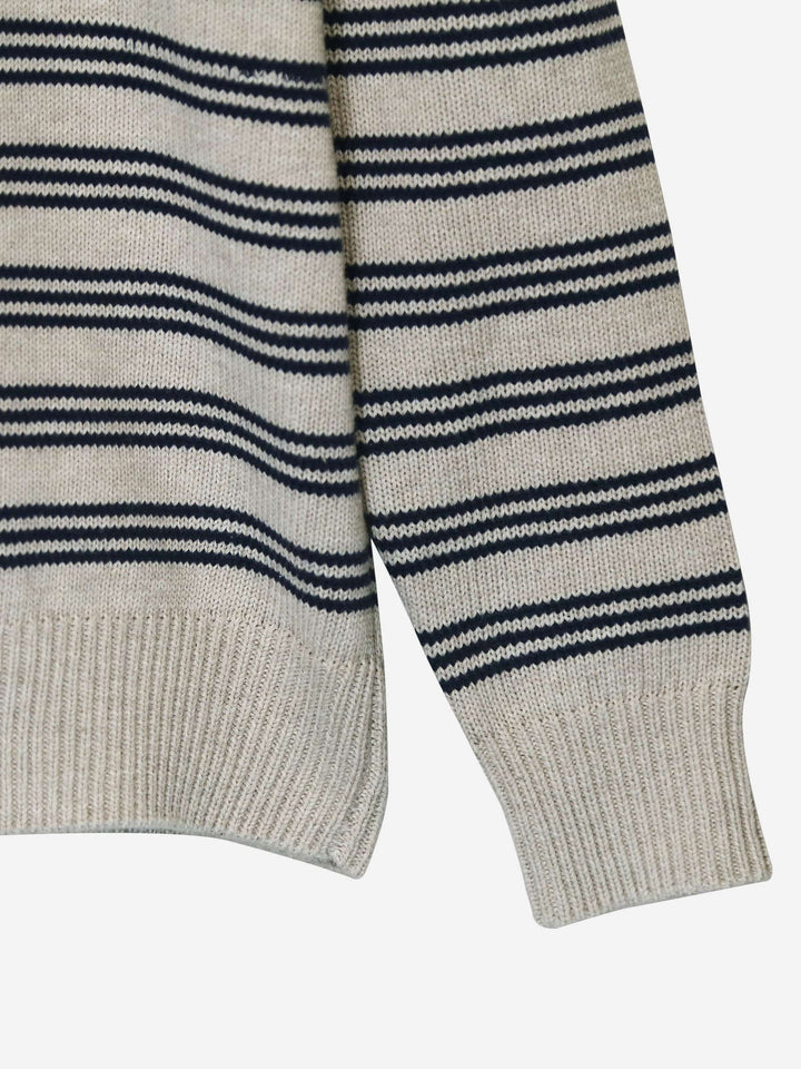 Beige & Navy Striped Casual Sweater Brumano Pakistan