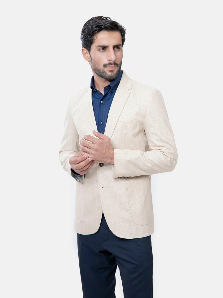 Beige Linen Blended Blazer Brumano Pakistan