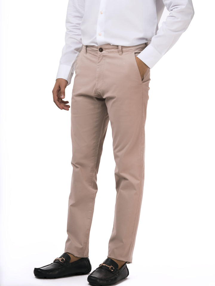 Beige Slim Fit Satin Chino Brumano Pakistan