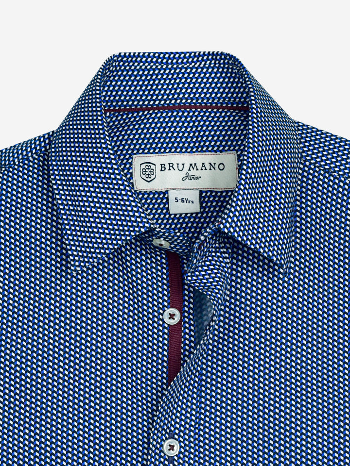 Black & Blue Printed Casual Long Sleeve Shirt Brumano Pakistan