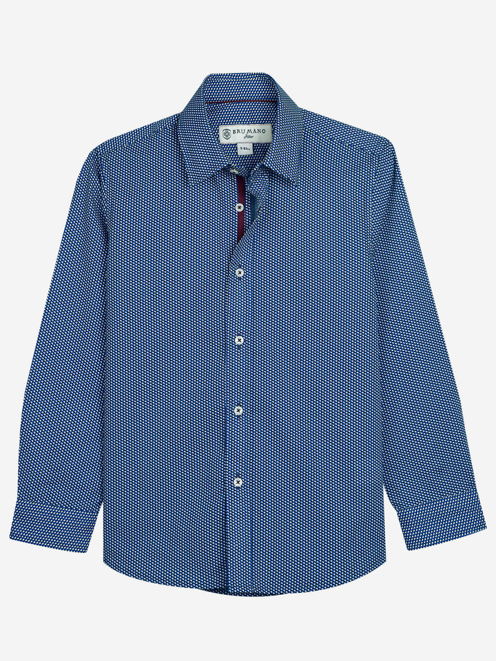 Black & Blue Printed Casual Long Sleeve Shirt Brumano Pakistan