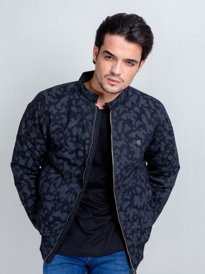 Black Camouflage Quilted Jacket Brumano Pakistan