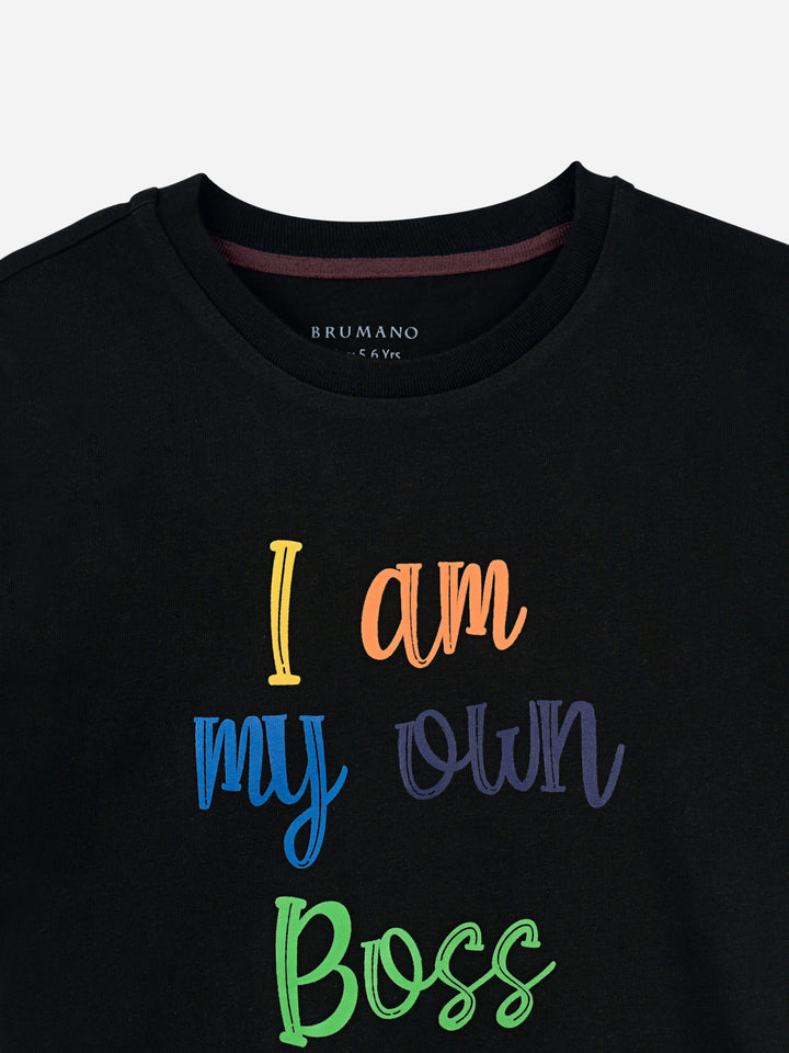 Black Graphic Printed Casual T-Shirt Brumano Pakistan
