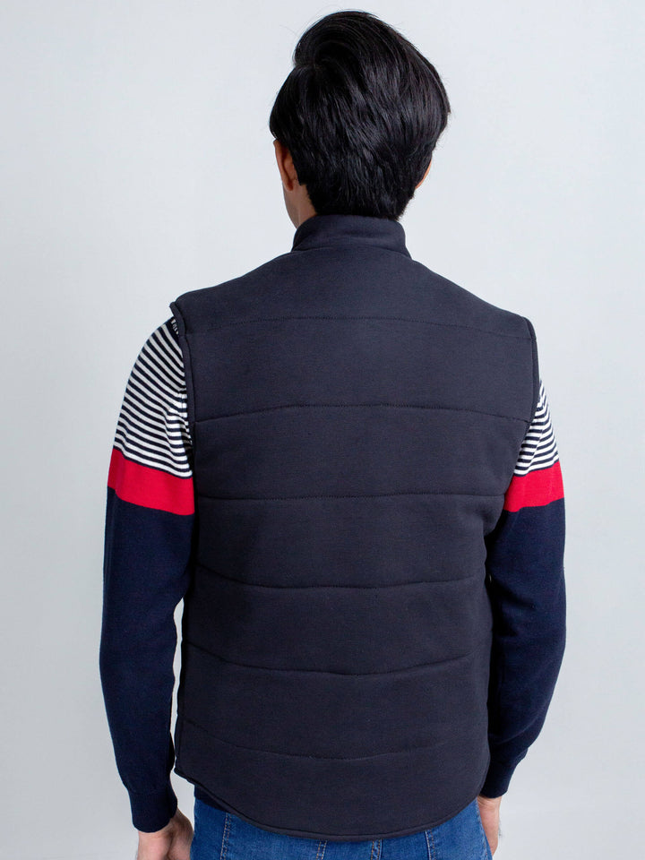 Black Knitted Sleeveless Vest Brumano Pakistan