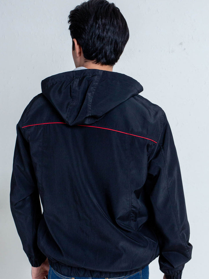 Black Lightweight Sporty Hoodie Brumano Pakistan