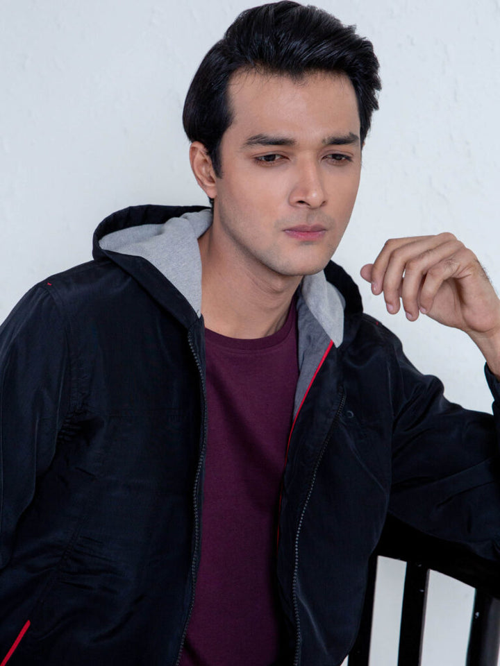 Black Lightweight Sporty Hoodie Brumano Pakistan