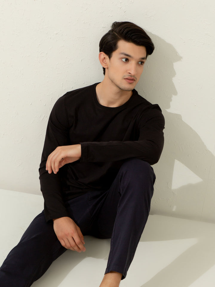 Black Long Sleeve T-Shirt Brumano Pakistan