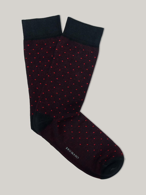 Black & Maroon Cut Flower Mercerized Socks Brumano Pakistan