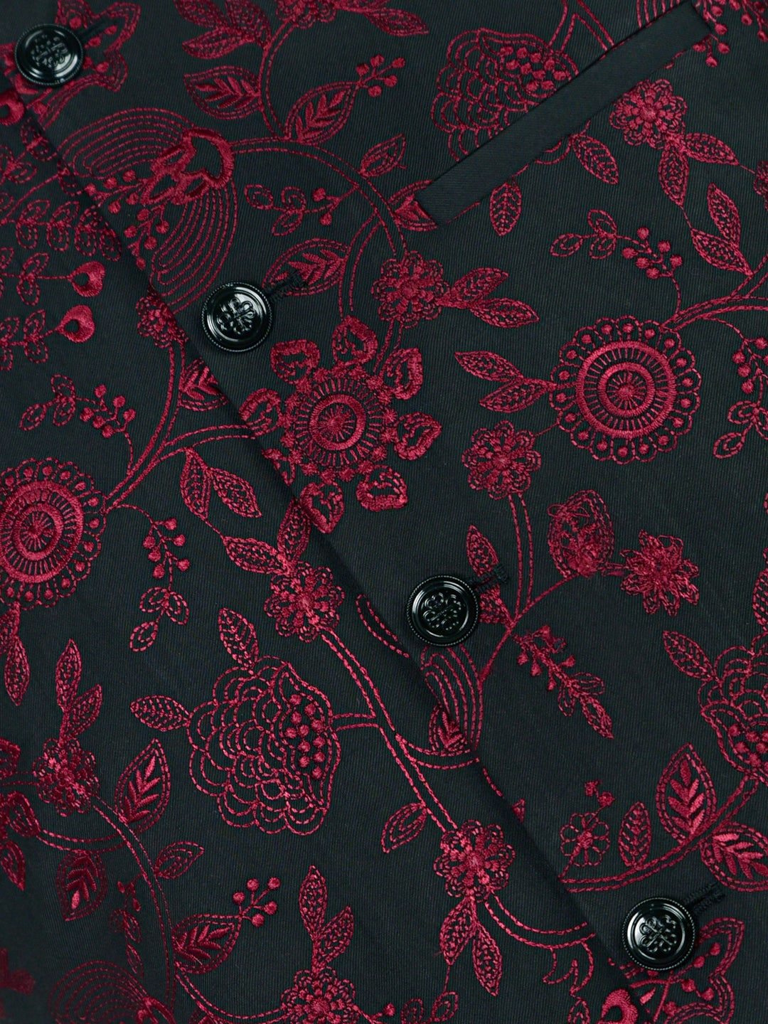 Black & Maroon Embroidered Sartoria Waistcoat Brumano Pakistan
