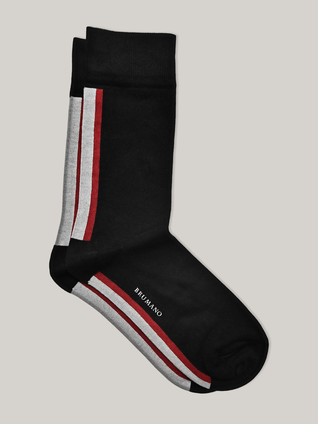 Black & Maroon Sporty Striped Cotton Socks Brumano Pakistan