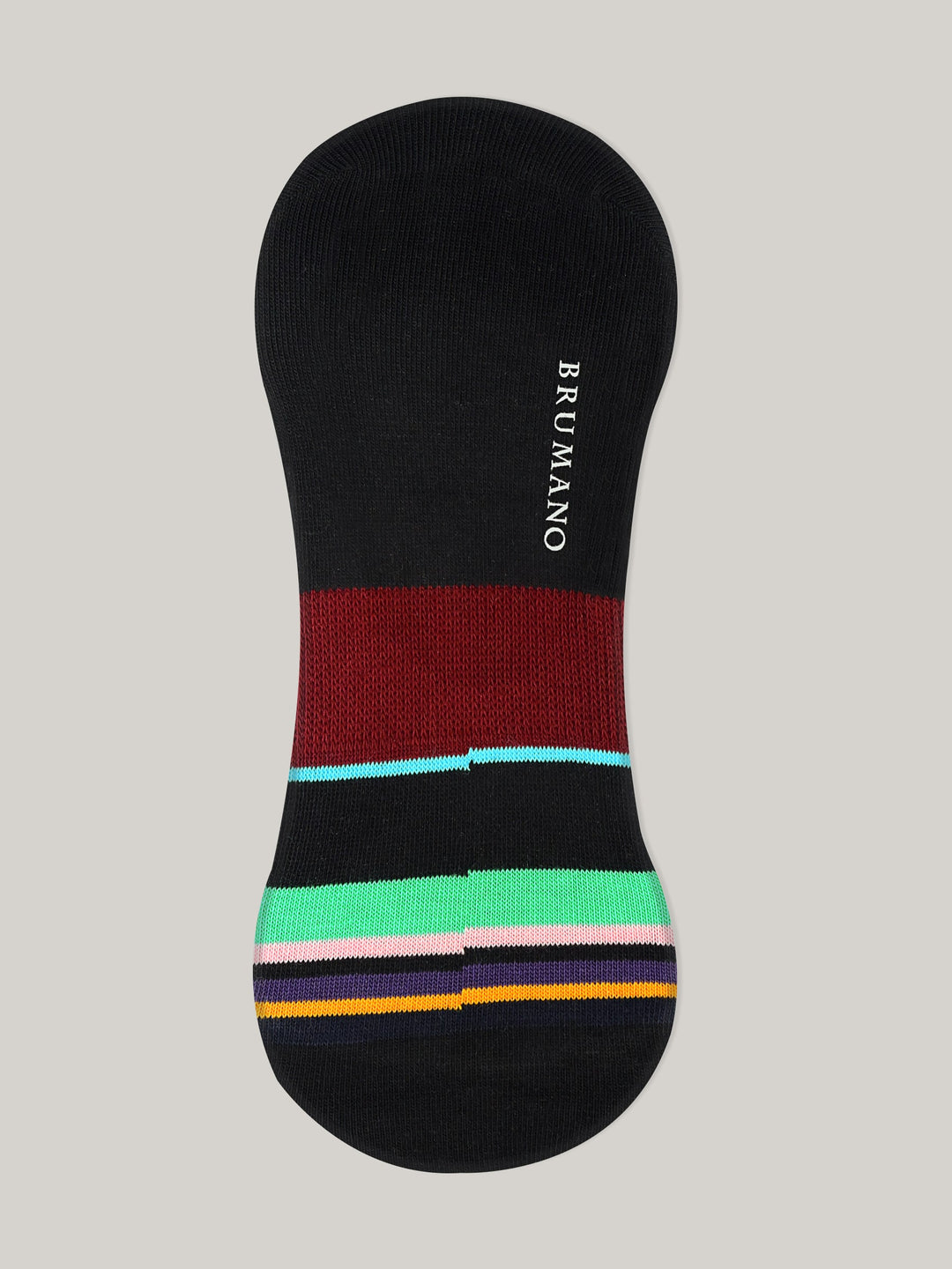 Black Multicolor Striped No-Show Socks Brumano Pakistan