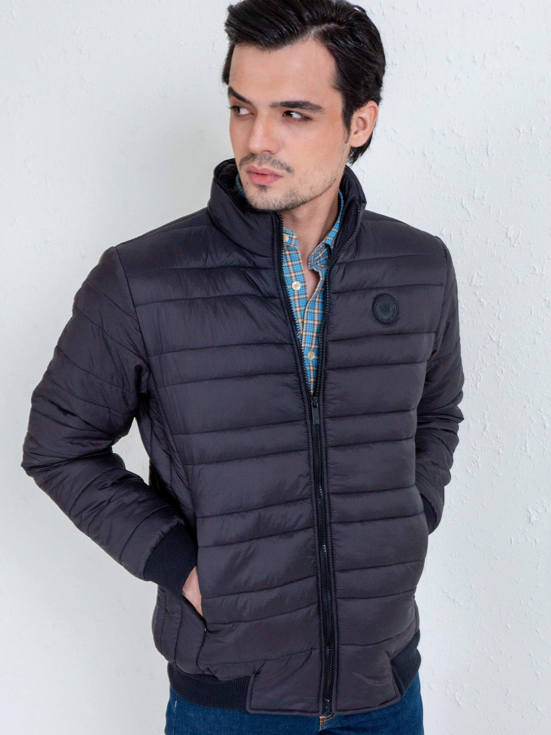 Black Nylon Puffer Jacket Brumano Pakistan