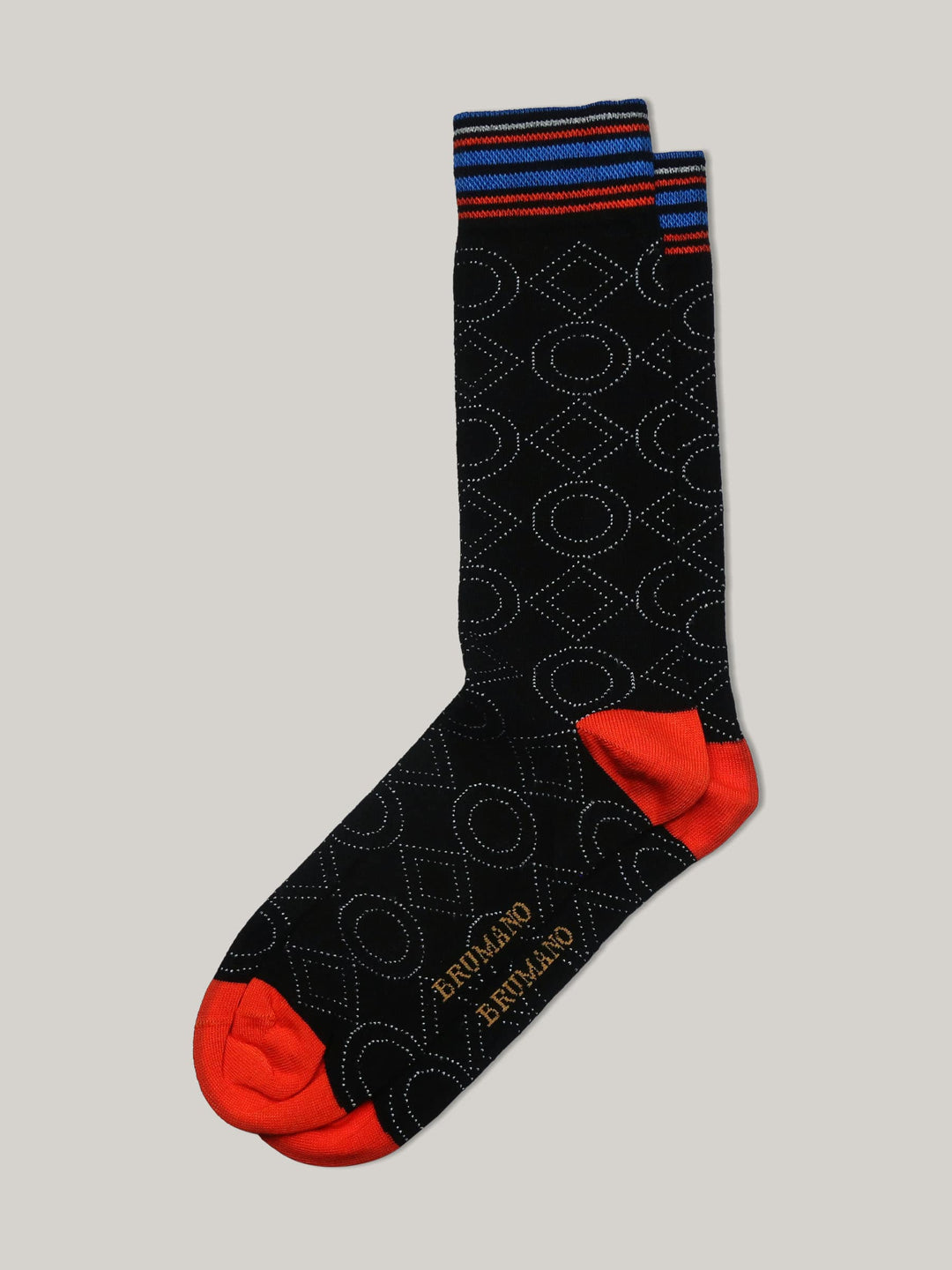 Black & Orange Contrasting Cotton Socks Brumano Pakistan