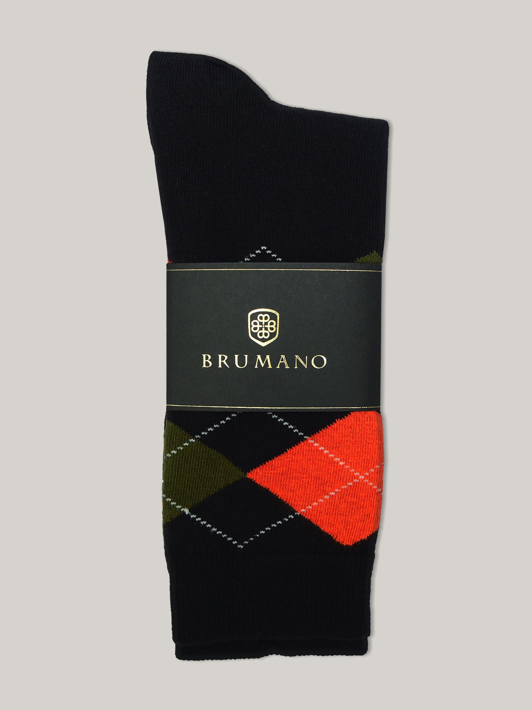 Black & Orange Horizontal Pattern Cotton Socks Brumano Pakistan