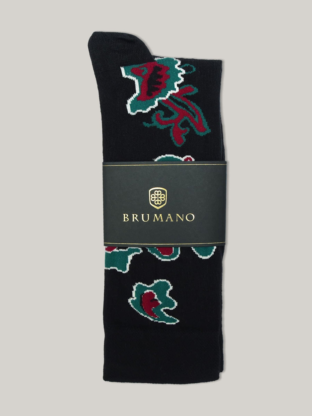 Black Paisley Patterned Cotton Socks Brumano Pakistan