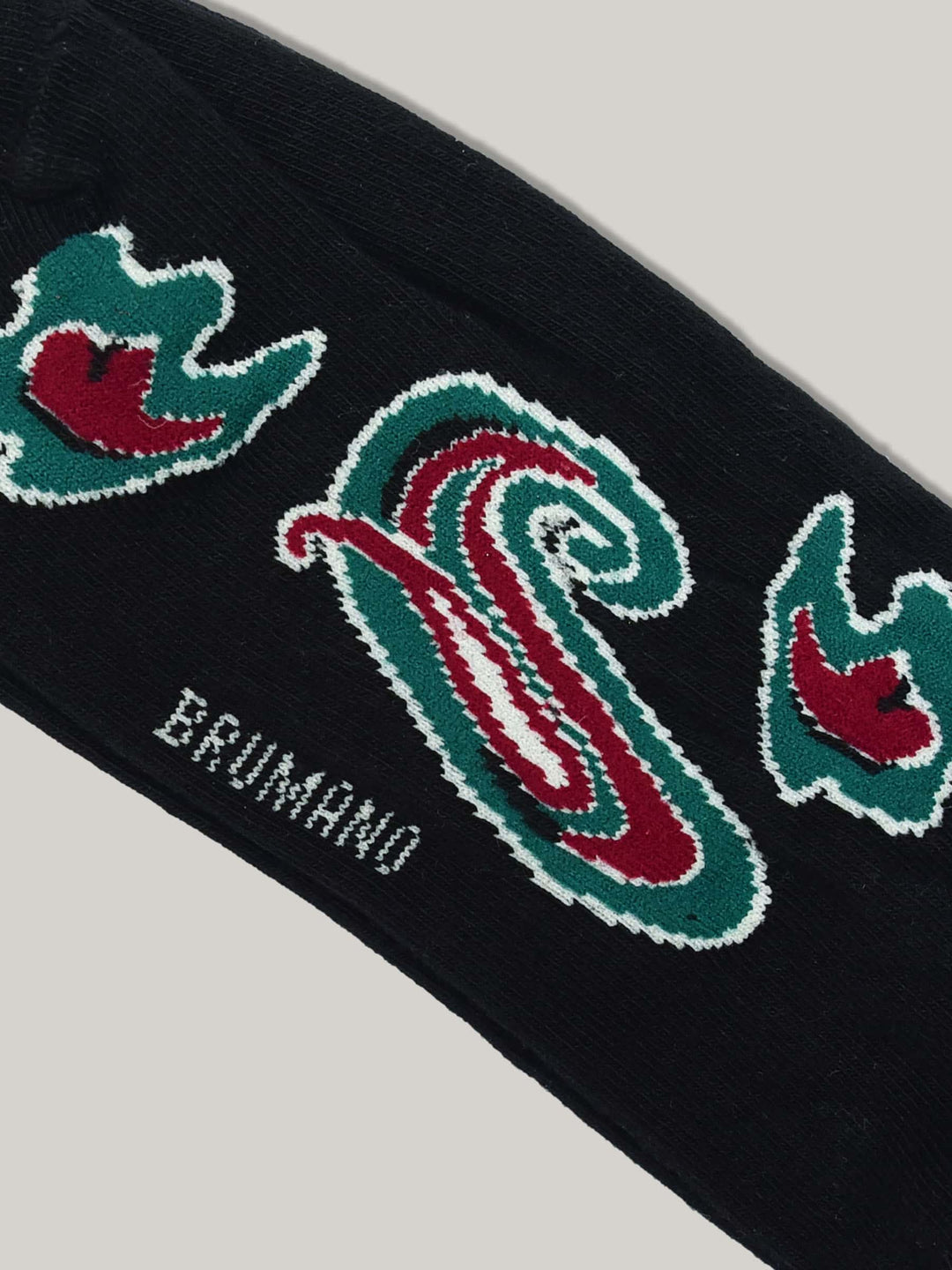 Black Paisley Patterned Cotton Socks Brumano Pakistan
