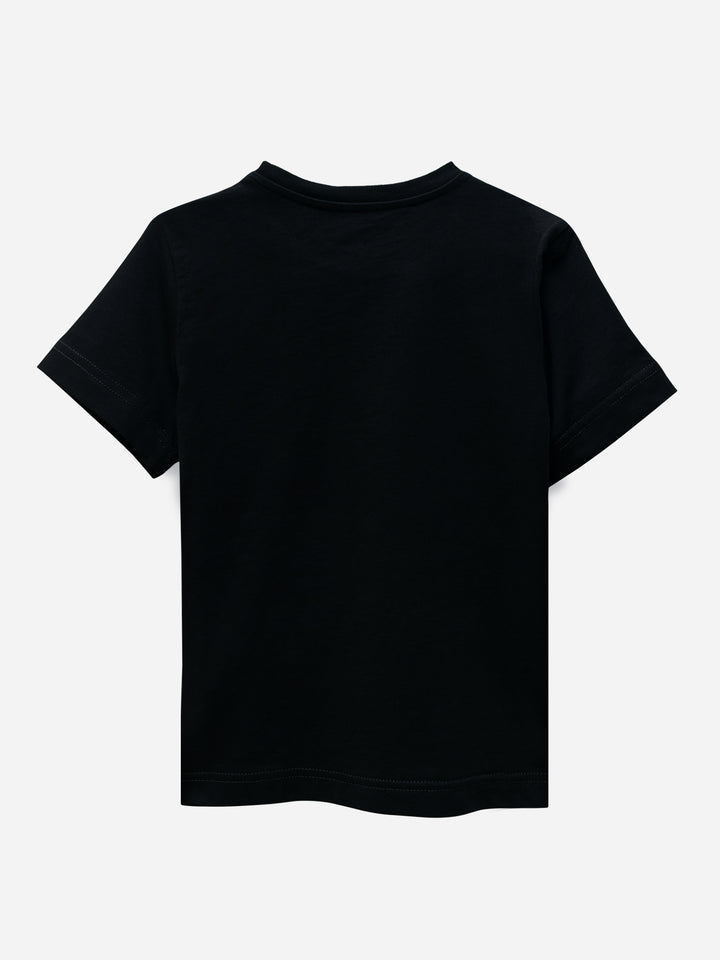 Black Printed Short Sleeves Casual T-Shirt Brumano Pakistan
