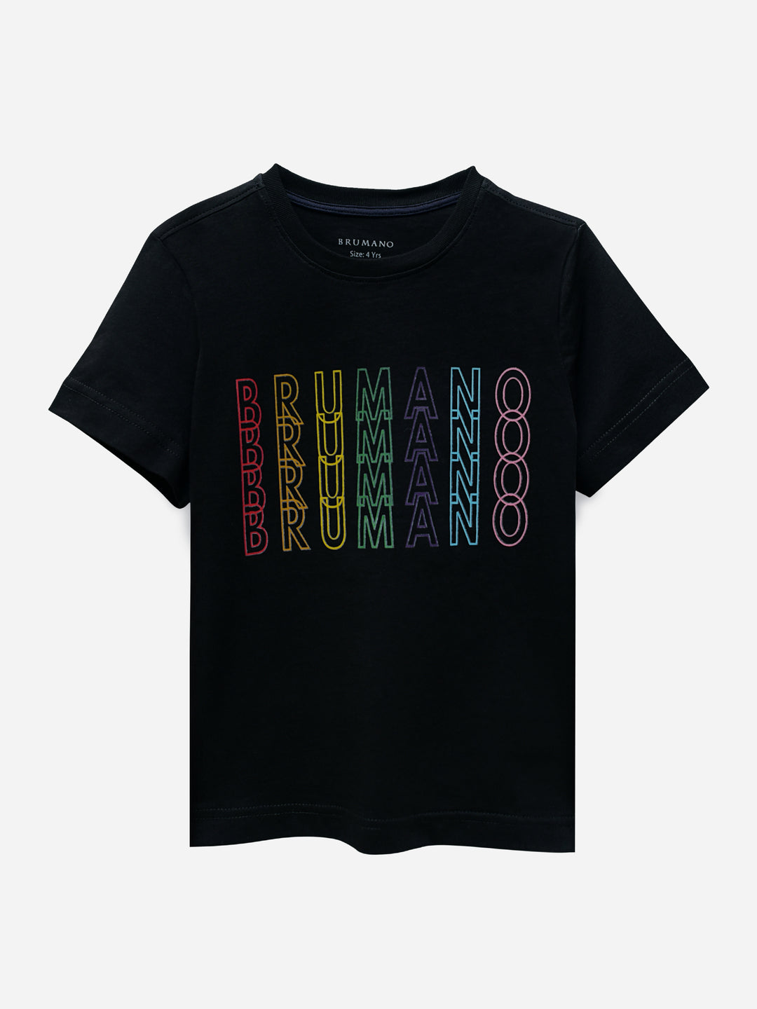 Black Printed Short Sleeves Casual T-Shirt Brumano Pakistan