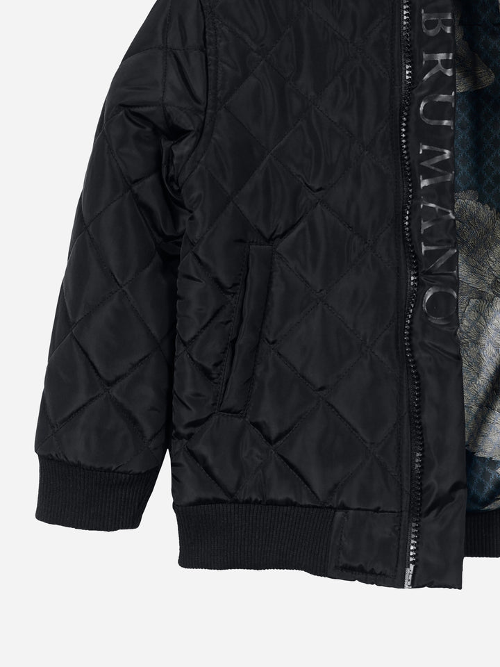 Black Quilted Mock Neck Casual Jacket Brumano Pakistan