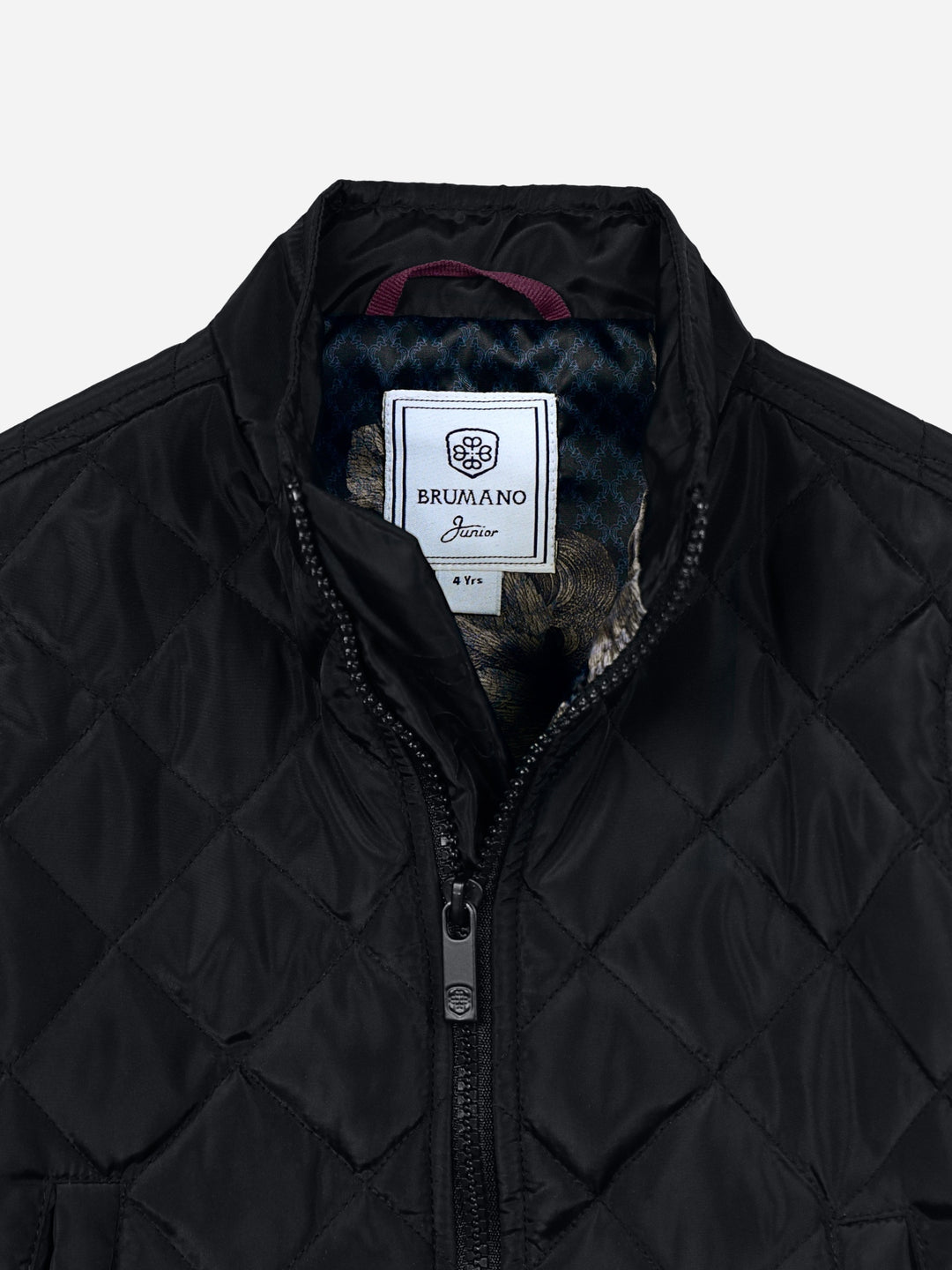 Black Quilted Mock Neck Casual Jacket Brumano Pakistan