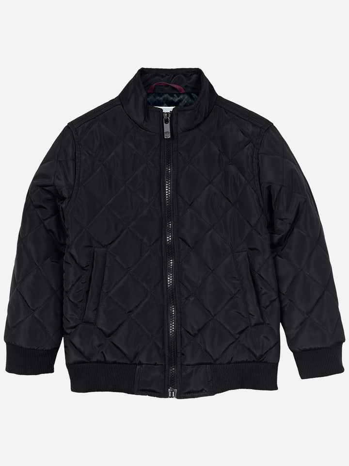 Black Quilted Mock Neck Casual Jacket Brumano Pakistan