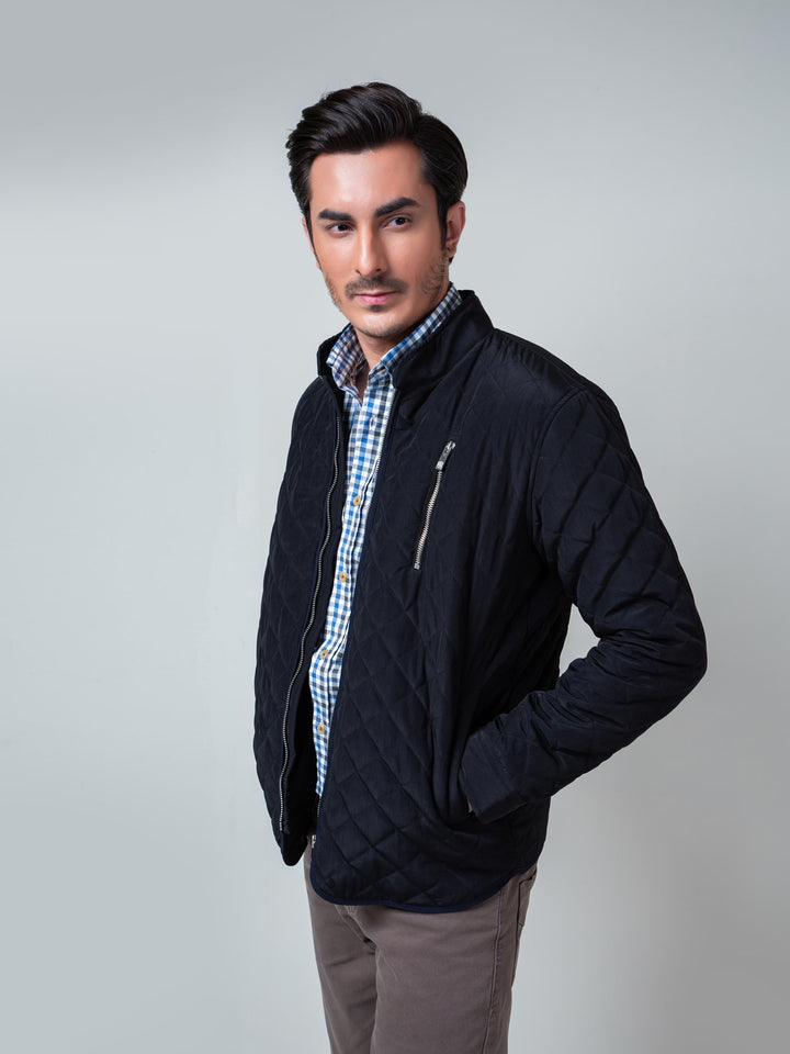 Black Quilted Padded Jacket Brumano Pakistan