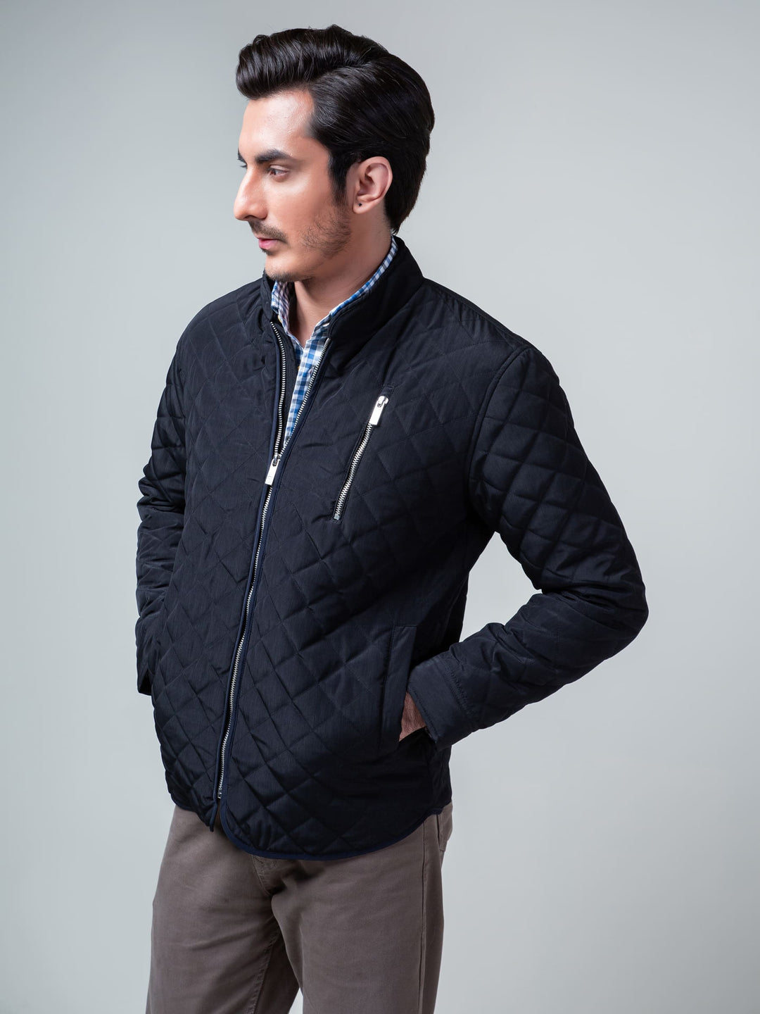 Black Quilted Padded Jacket Brumano Pakistan