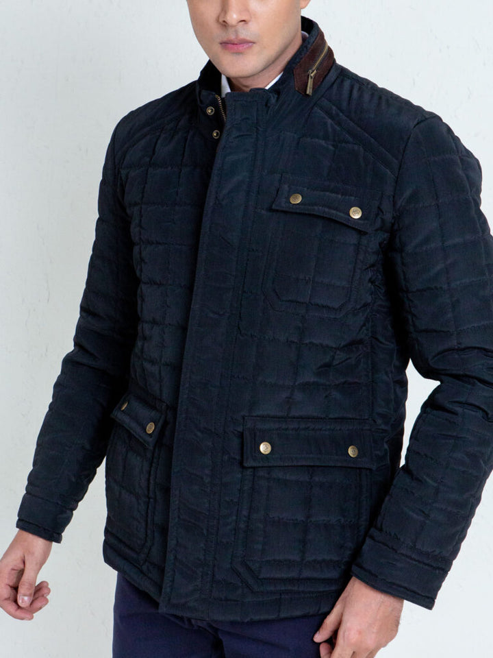 Black Quilted Sporty Coat Jacket Brumano Pakistan