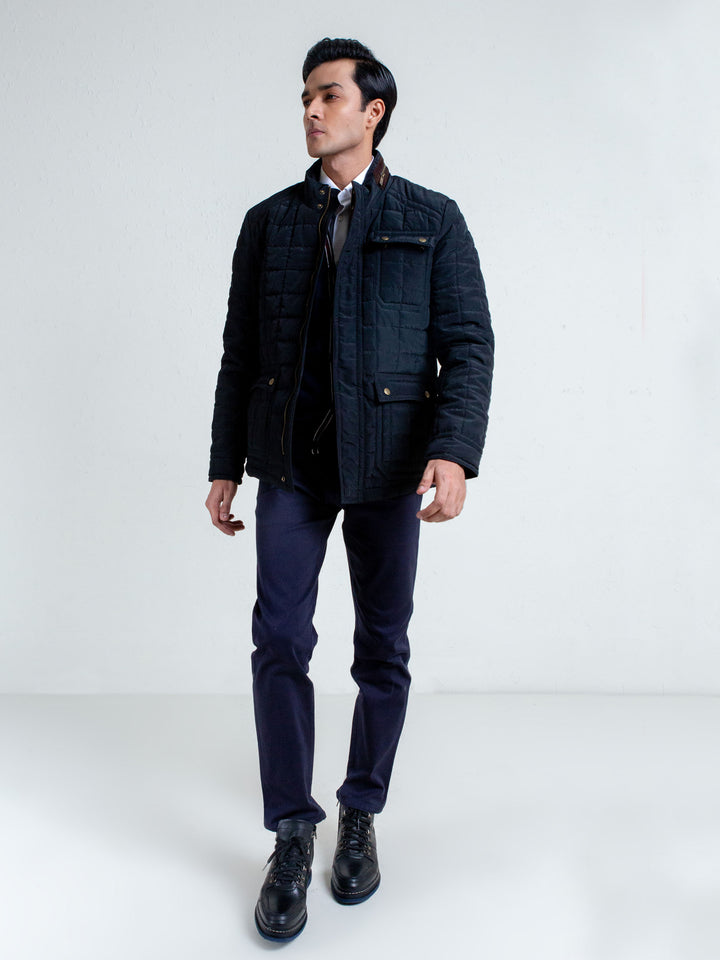 Black Quilted Sporty Coat Jacket Brumano Pakistan